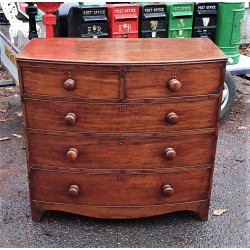Early Vict Bow Front Chest Drawers